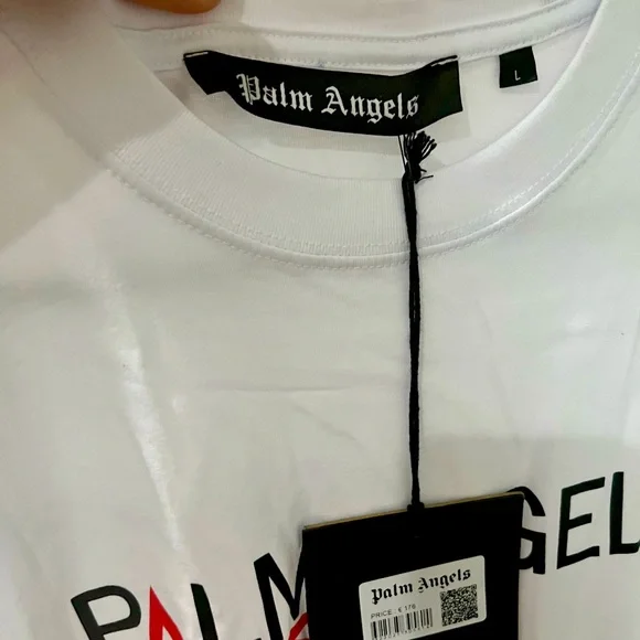 Palm Angels ホワイト Tシャツ 新品 Palm Angels logo-print crew-neck T-shirt | White | FARFETCH